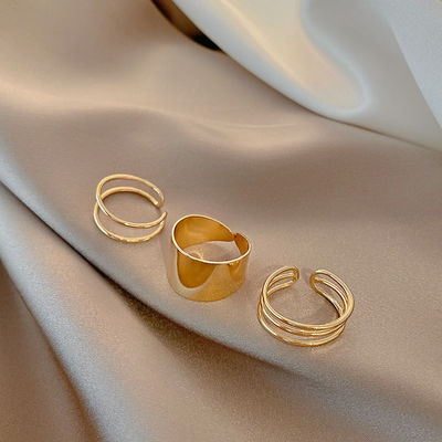 Popular no Instagram e no TikTok, conjunto de anéis femininos de três peças - Foto 5