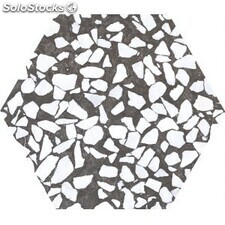 Porcelánico hexagonal riazza hex nero 1ª 23.2x26.7
