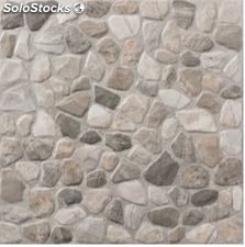 Porcelanico Suelo imitacion piedra Antideslizante Quechua Gris 45x45
