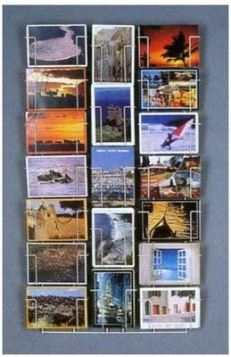 Porta Cartoline 12x17 cm da Parete con 19 Tasche a Veduta Totale