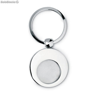 Porta-chaves metálico c/ ficha prata brilhante MIIT3866-17