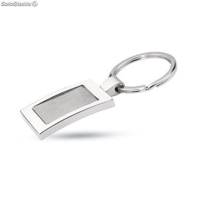 Porta-chaves retangular prata brilhante MIKC2126-17