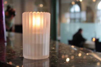 Porta Lámparas de Parafina Líquida para Hostelería | Stripe Frosted - Foto 3