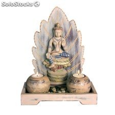 Portacandele Zen con Budda e Kuan Yin. Stock 38-