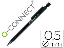 Portaminas q-connect 0.5 mm con 3 minas cuerpo negro con clip negro