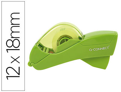 Portarrollo q-connect automatico plastico para cintas de 12 y 19 mm color verde