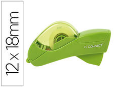 Portarrollo q-connect automatico plastico verde para cintas de 12 y 19 mm