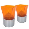 Porte-Bougies Photophores Carré Plastique Orange pour Recharges à l&#39;Huile