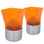 Porte-Bougies Photophores Carré Plastique Orange pour Recharges à l&amp;#39;Huile - 1