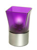Porte-Bougies Photophores Carré Plastique Violet pour Recharges à l&#39;Huile