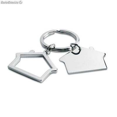 Porte-clés en alliage de métal silver brillant MIKC6486-17