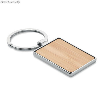 Porte-clés rectangle en bambou bois MIMO9961-40