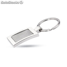 Porte-clés rectangulaire métal silver brillant MIKC2126-17