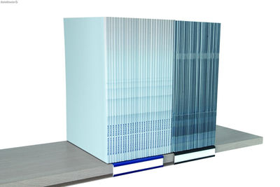 Porte-étiquette métallique (2,5x13x15,5cm). Couleur bleu - Sistemas David - Photo 2