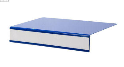 Porte-étiquette métallique (3,5x20x16,5 cm). Couleur bleu - Sistemas David