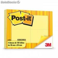 Post it - Post-it 653 c/4 bl 38x50mm amarelo 100 fls 3M