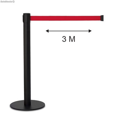 Poste separador cinta roja 3 metros extensible retráctil - Sistemas David