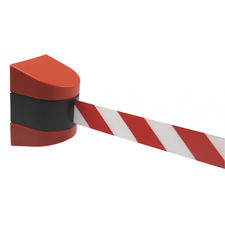 Poste separador de pared de ABS con cinta de 10 metros (Roja - Blanca) -