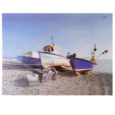 Poster 3D - Barche dei Pescatori in Riva al Mare