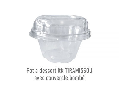 Pot a dessert itk TIRAMISSOU avec couvercle bombé