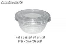 Pot a dessert zlf cristal avec couvercle plat
