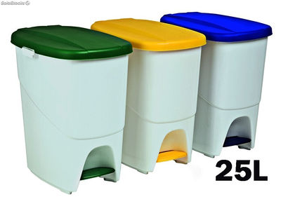 Poubelle à déchets avec séparateur intérieur. 25 Litres (Blanc) - Sistemas David - Photo 3