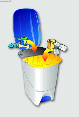 Poubelle à déchets avec séparateur intérieur. 25 Litres (marron) - Sistemas - Photo 4