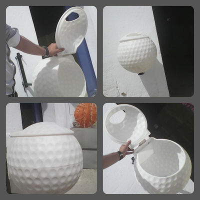 Poubelle en forme de balle de golf ( murale ou avec support de sol )
