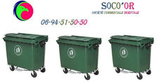 Poubelle plastique bac ordures 660 litres