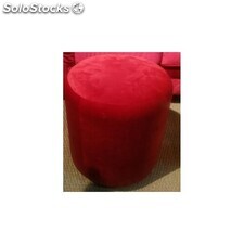 pouf en velours rouge cerise h 40 cm