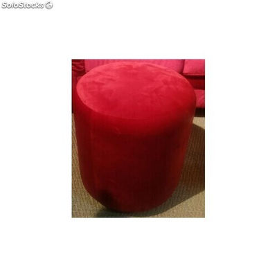 pouf en velours rouge cerise h 40 cm
