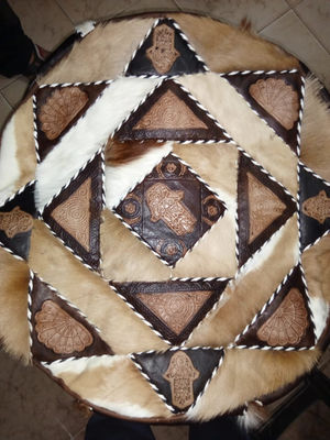 Pouf marocain en cuir - Photo 5