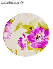 Prato marcador de madeira com capa Estampada Flor violeta