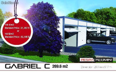Prefabricated Garage Gabriel c 269.6 m2, by Pespa Group