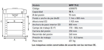Prensa hidraulica con cilindro movil wpp 75 e unicraft - Foto 5