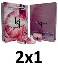 Preservativos 3 Sensaciones Gruesa 2x1 In Love Expendedora De 144x48x3
