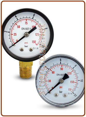 Pressure gauge 1/4&quot; OD 50 Radial ~ Posterior connections