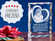 Prezent na ślub od matki Chrzestnej - fotokryształ