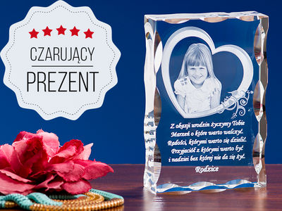 Prezent na ślub od matki Chrzestnej - fotokryształ