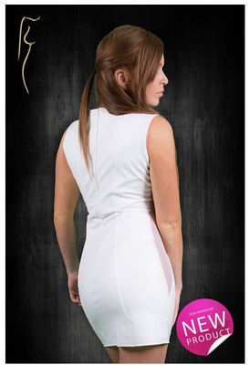 Producent sprzeda sexowne sukienki - białe - Zdjęcie 3