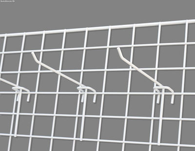 Prospekthalter mit Blech aus Gitter 90x30x1 + Haltplatte. Weiße Farbe - Sistemas - Foto 3