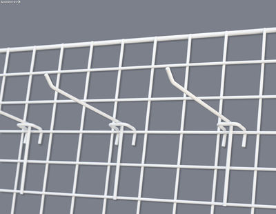 Prospekthalter mit Blech aus Gitter 90x60x1 + Haltplatte. Weiße Farbe - Sistemas - Foto 3