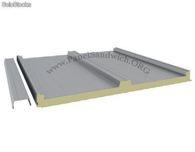 PTA4SB Panel Sándwich Cubierta Tapajuntas / Silver Metalic-Blanco / Esp: 4 cm