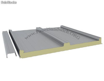 PTA5SB Panel Sándwich Cubierta Tapajuntas / Silver Metalic-Blanco / Esp: 5 cm