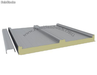 PTA6SB Panel Sándwich Cubierta Tapajuntas / Silver Metalic-Blanco / Esp: 6 cm