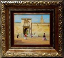Puerta de Sta. Catalina | Pinturas de escenas de costumbre en óleo sobre tabla