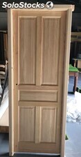 Puerta rústica para interior de madera maciza natural - modelo 5 tableros