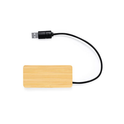 Puerto USB 2.0 fabricado en bambú color negro - Foto 4