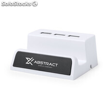 Puerto USB en diseño minimalista de color blanco con so