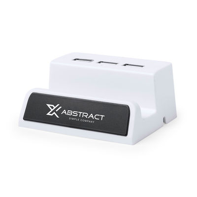 Puerto USB en diseño minimalista de color blanco con so